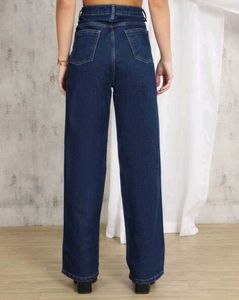 Shein Classic Blue Denim Jeans with Side Stripe