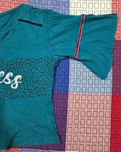 Teal Bell Sleeve Top