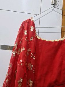 Red Anarkali with Dupatta