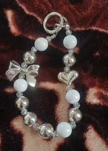 Beaded phone charm/keychain with Bow Char