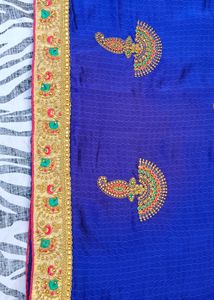 navy blue colour  beautiful saree