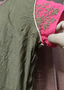 Heavy Ethnic Wear Golden Embroidery Anarkali