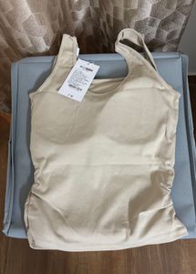 Beige Padded Y2k Tank Top