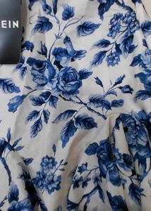Blue Floral Print Blouse