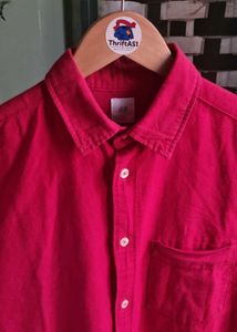 Men's Red Button-Down Shirt