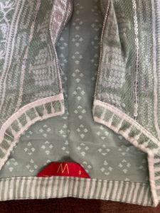 W branded Mint  Green embellished Kurti