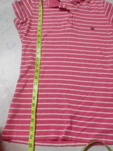 Liz Modi Striped Pink Polo