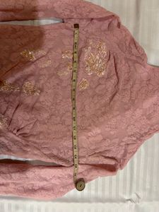 Pink Lace High Neck Top