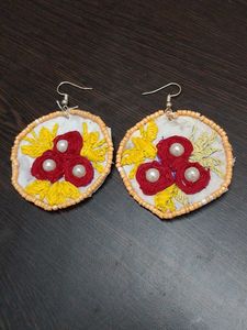 Handmade Embroidered Earrings