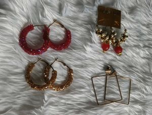 Assorted Hoop & Square Earrings Set