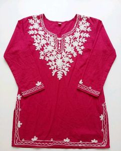 Vibrant Pink Embroidered Kurta