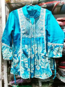 Blue Floral Print Top