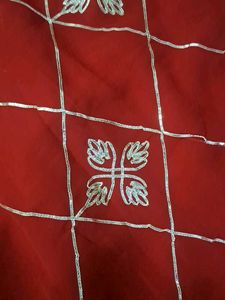 Elegant Red Embroidered Saree