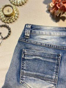 Studded Denim Shorts