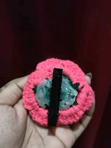 Handmade Crochet Rose hair clips