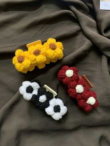Crochet Flower Hair Clips - Set of 3