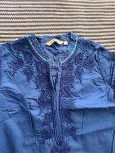 Blue Embroidered Kurta
