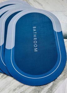 Set of Blue Bathroom Mats