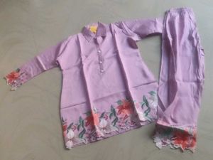 Elegant Lavender Floral Kurta Set for Women