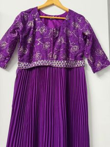 *offer*Elegant Purple Embroidered Dress