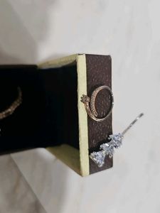 Elegant Adjustable Ring &amp; Charm Set