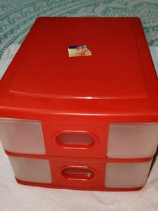 Red Storage Drawer Unit
