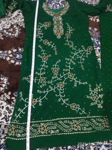 Green Embroidered Kurta Set