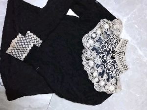 Elegant Black Lace Ethenic top