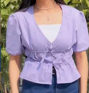 Stylish Lavender Cinched Top