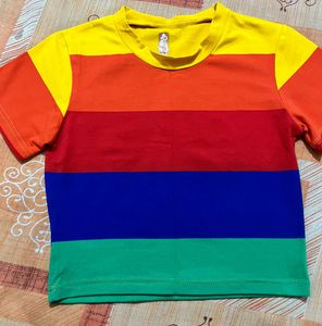 Rainbow Striped Crop Top