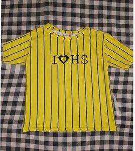 Yellow Striped "I Love HS" T-Shirt