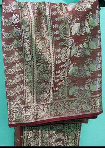 Elegant Olive Green Silk Saree