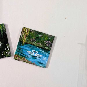 Mini Handmade Swan Painting