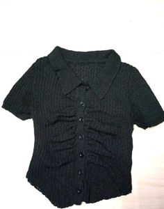 Chic Textured Button-Up Top