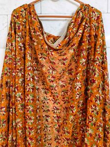 Rust Orange Multicolour Embroidered Dupatta