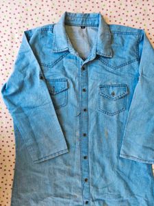 Classic Blue Denim Shirt Dress