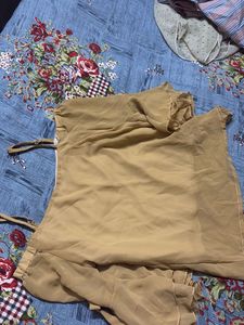 mustard off shoulder top