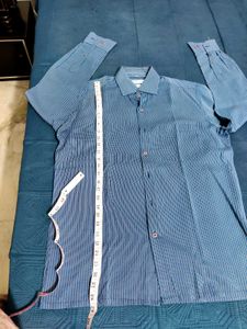 Vivaldi Blue Striped Cotton Rich Shirt