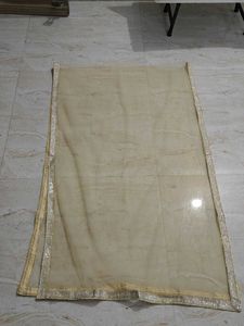 Elegant Gold Net Dupatta with Silver Border