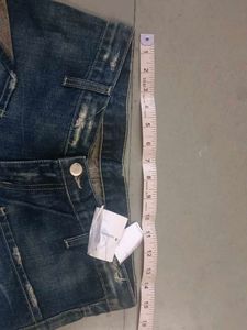 Distressed Denim Bermuda Shorts