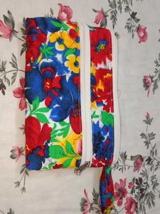 Colorful Floral Zipper Pouch