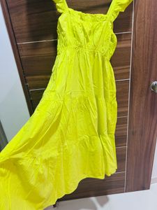 Bright Yellow Ruffled Dress