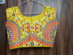 Vibrant Yellow Embroidered Indo Western