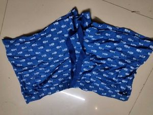 Cute Blue Fish Print Shorts