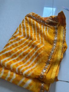 festive Lehriya Chiffon Saree
