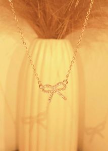 Sparkling Bow Anti-Tarnish Necklace – Elegant Ever