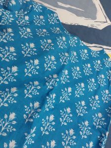Beautiful 3 pcs Blue Floral Print Kurta set