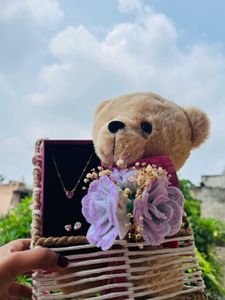 Teddy Bear Gift Set with Necklace &amp; Earrings
