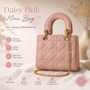 Daisy Pink Quilted Mini Bag