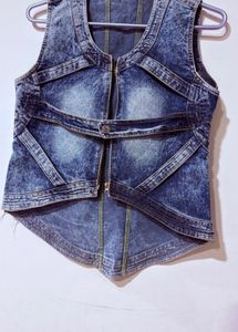 Acid Wash Denim Vest style jacket